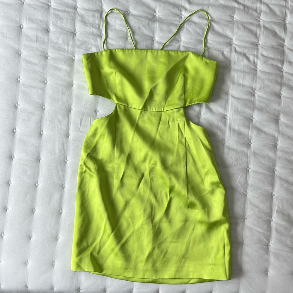 GAUGE81 Medium Green Marta Cutout Satin Mini Dress - Picture 6 of 13